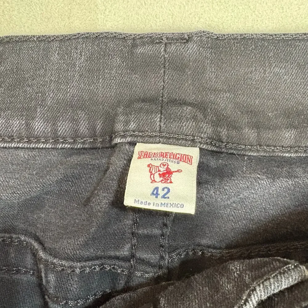 True Religion Straight Leg Black Jeans Size‎ 42 Men Preowned